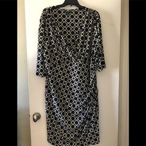 LAUREN Ralph Lauren Navy/Yellow/White Dress